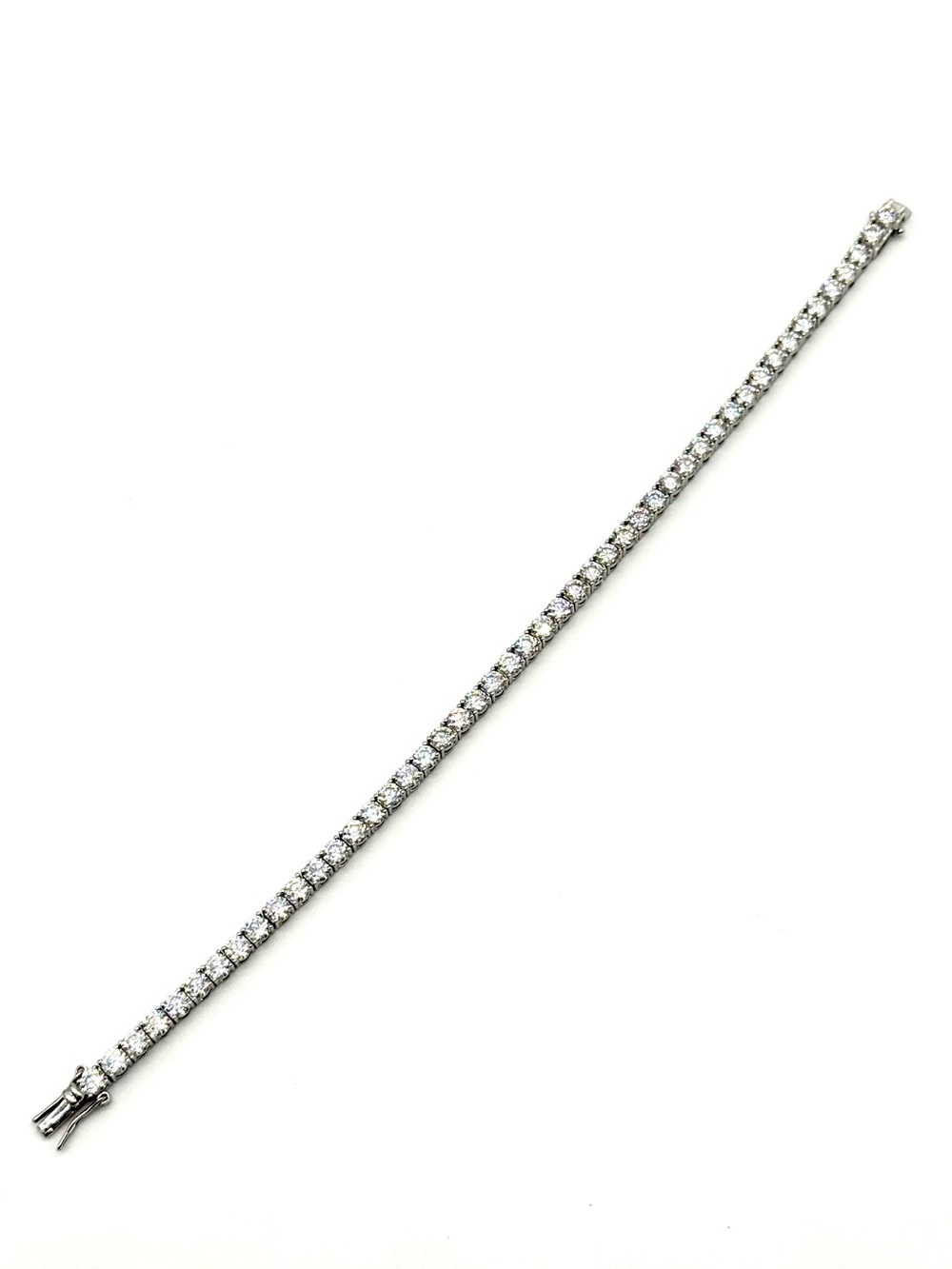 925 Silver, 14.4CTW Moissanite Tennis Bracelet - 8"
